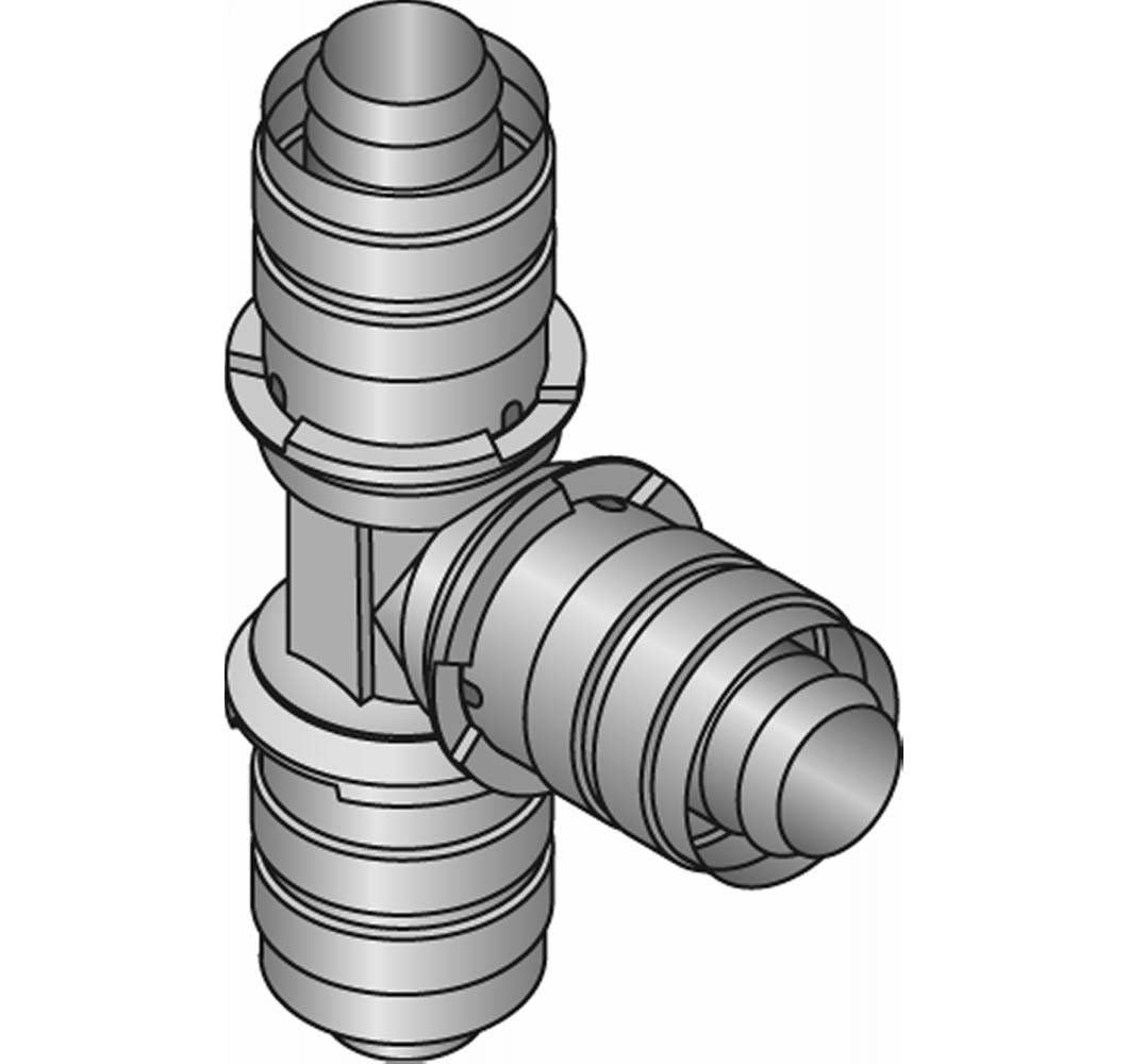 Uponor S-Press tee reduceret 25-20-20