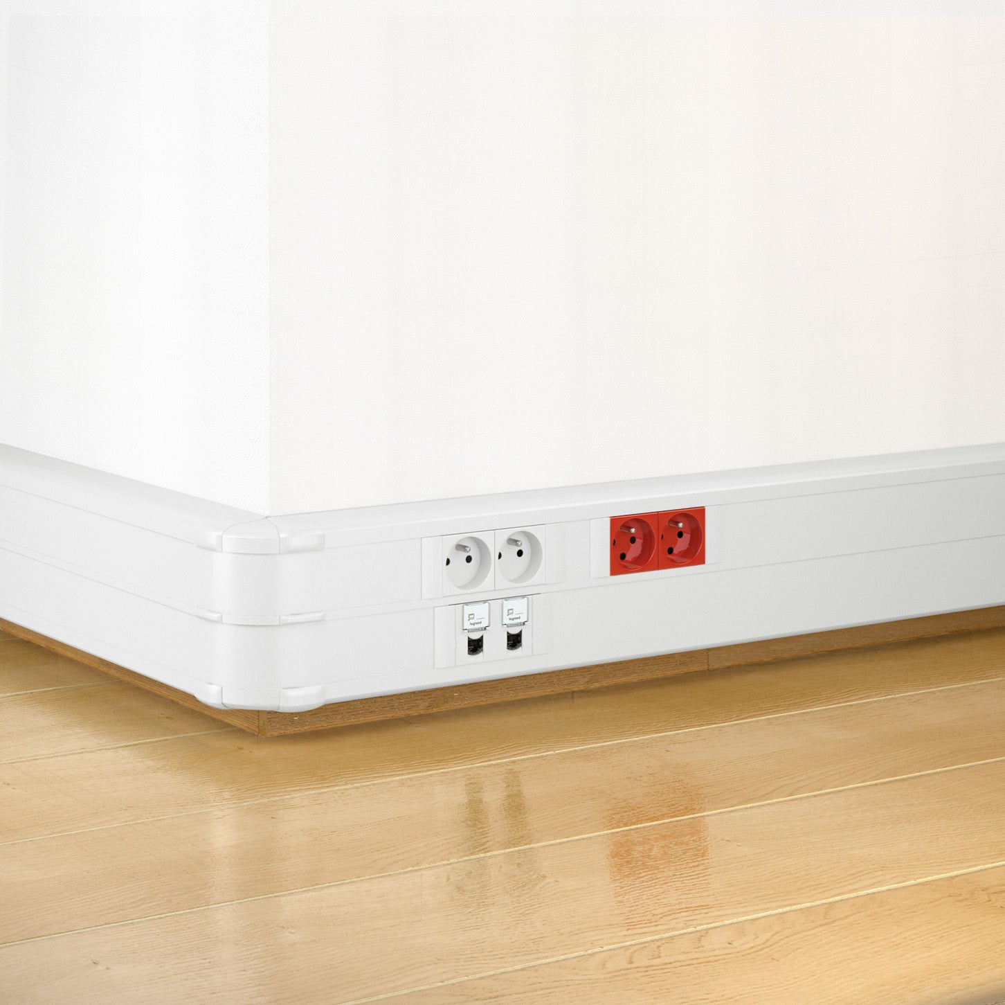 Kanal Kliksystem 50 x 130 mm med låg, hvid