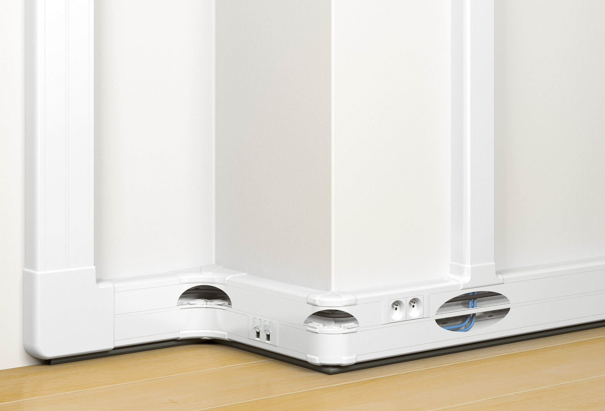 Kanal Kliksystem 50 x 130 mm med låg, hvid