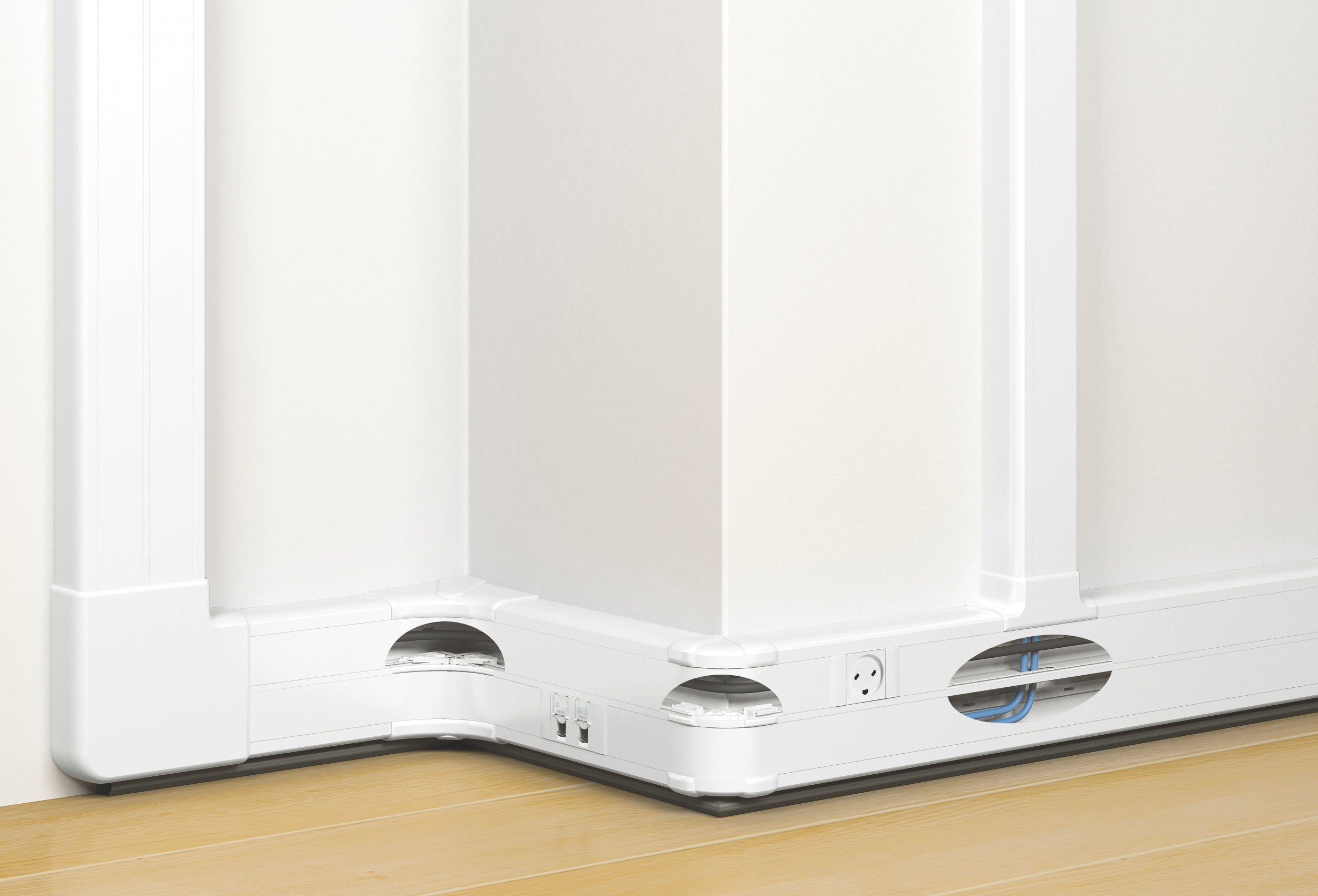 Kanal Kliksystem 50 x 130 mm med låg, hvid