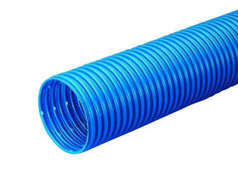 Wavin 92/80 mm PVC-drænrør med 2,5 x 5 mm slids, 50 m, blå