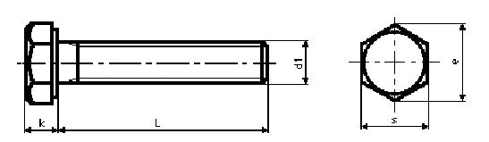 Stålbolt M20 x 50 mm, A4, DIN 933, 6-kant