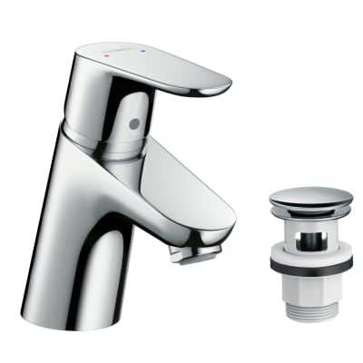 Hansgrohe Focus håndvaskarmatur 70 med push-open BV, krom