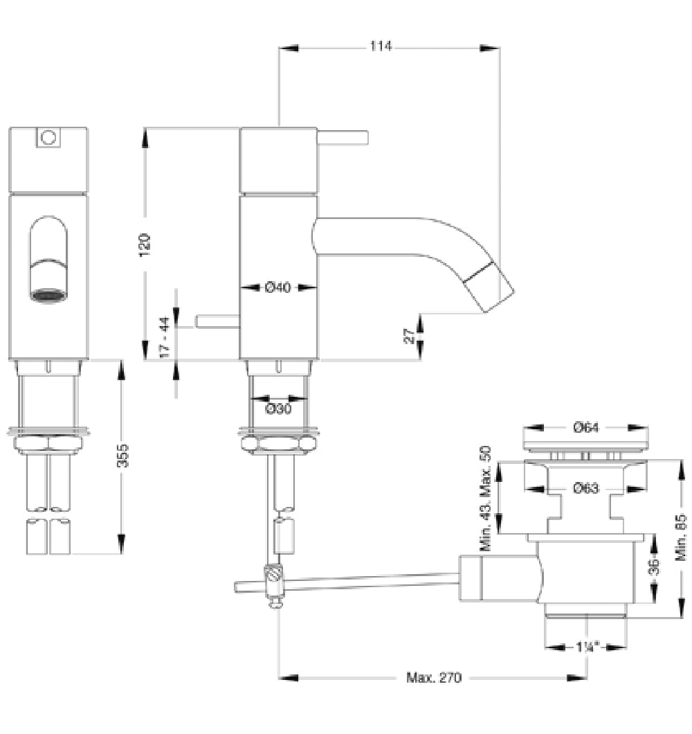Vola HV3 forkromet