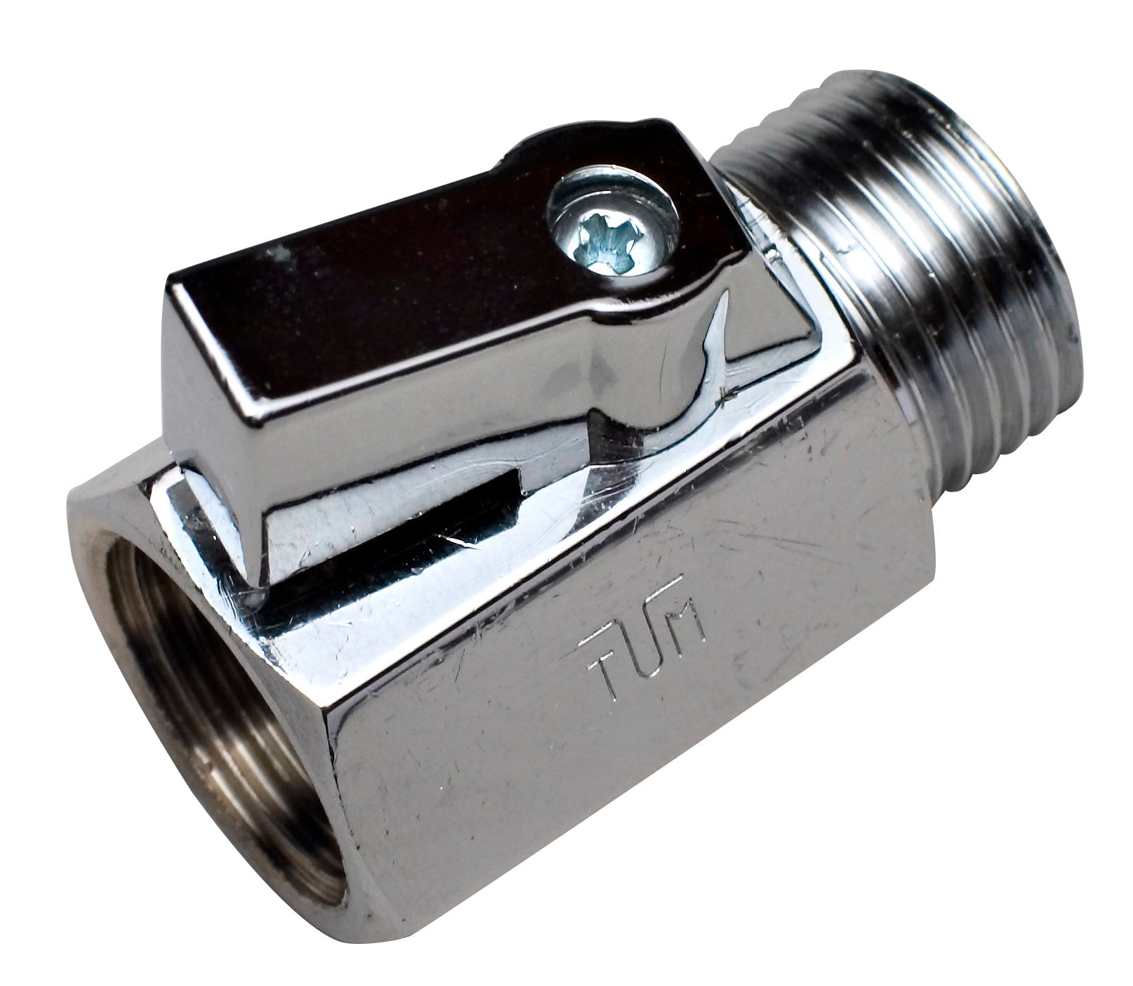 1/2" Kuglehane med rødt greb muffe/nippel
