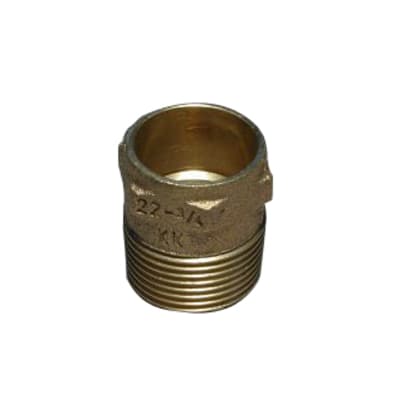 22 mm x 3/4" Lodde overgang muffe/nippel