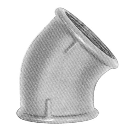 1/2" Sort vinkel 45° muffe/muffe
