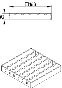 BLÜCHER ribberist til BLÜCHER 200 x 200 mm industriafløb, 6 t
