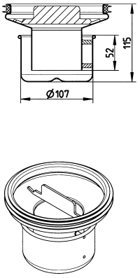 BLÜCHER vandlås til BLÜCHER 200 x 200 mm industriafløb