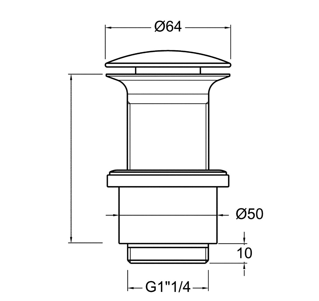 1.1/4" x 32 mm Lux. pungvandlås med rør og roset - firkantet