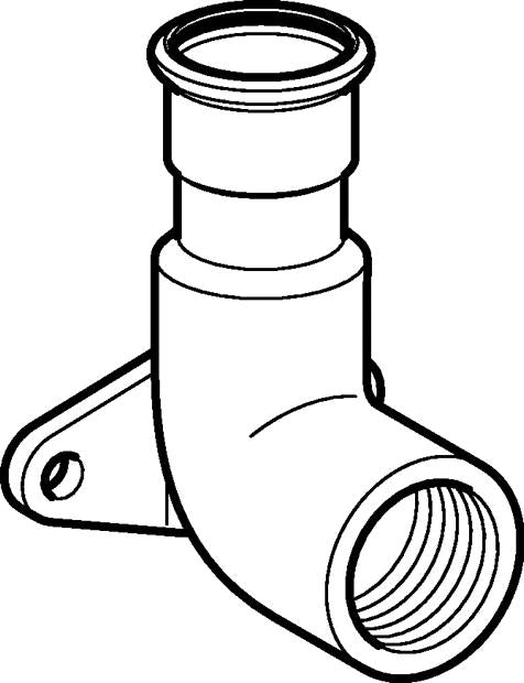 22mm x 3/4" Dækvinkel RF 90° muf/muf Mapress RF