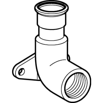 18mm x 1/2" Dækvinkel RF 90° muf/muf Mapress RF