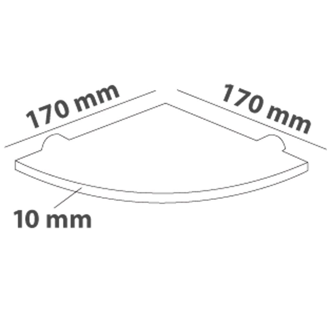 Frost Nova hjørnehylde 170x170mm m/børstet beslag