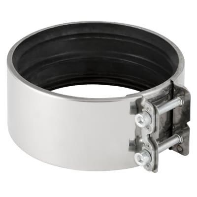 Geberit kromstålskobl. til ovg. plast/støbejernsrør ø108/114 mm