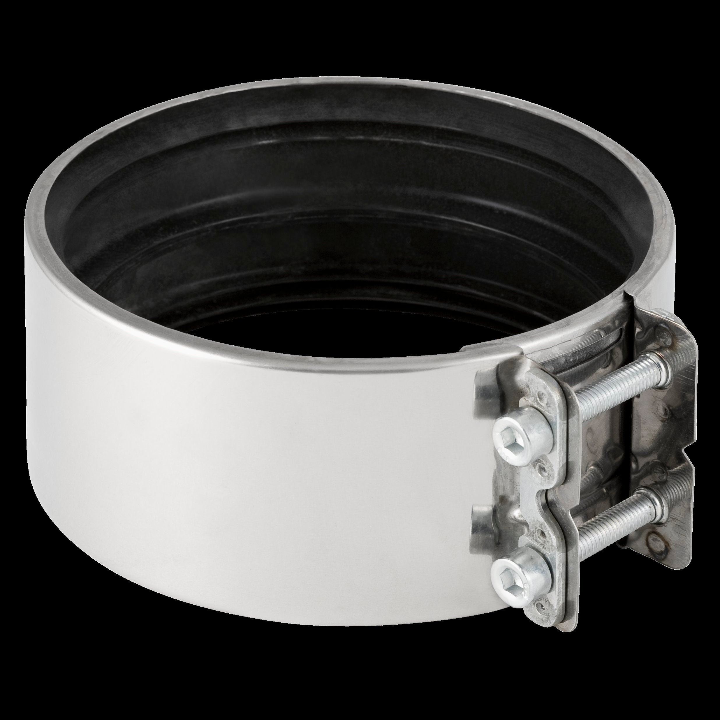 Geberit kromstålskobl. til ovg. plast/støbejernsrør ø108/114 mm