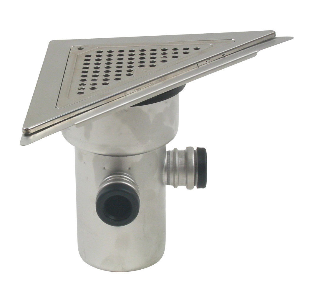 BLÜCHER 110 mm hjørneafløb til smøremembran, med studs, lodret