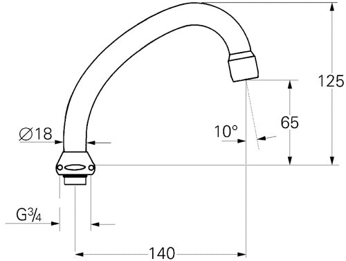 Grohe 140 mm J-svingtud
