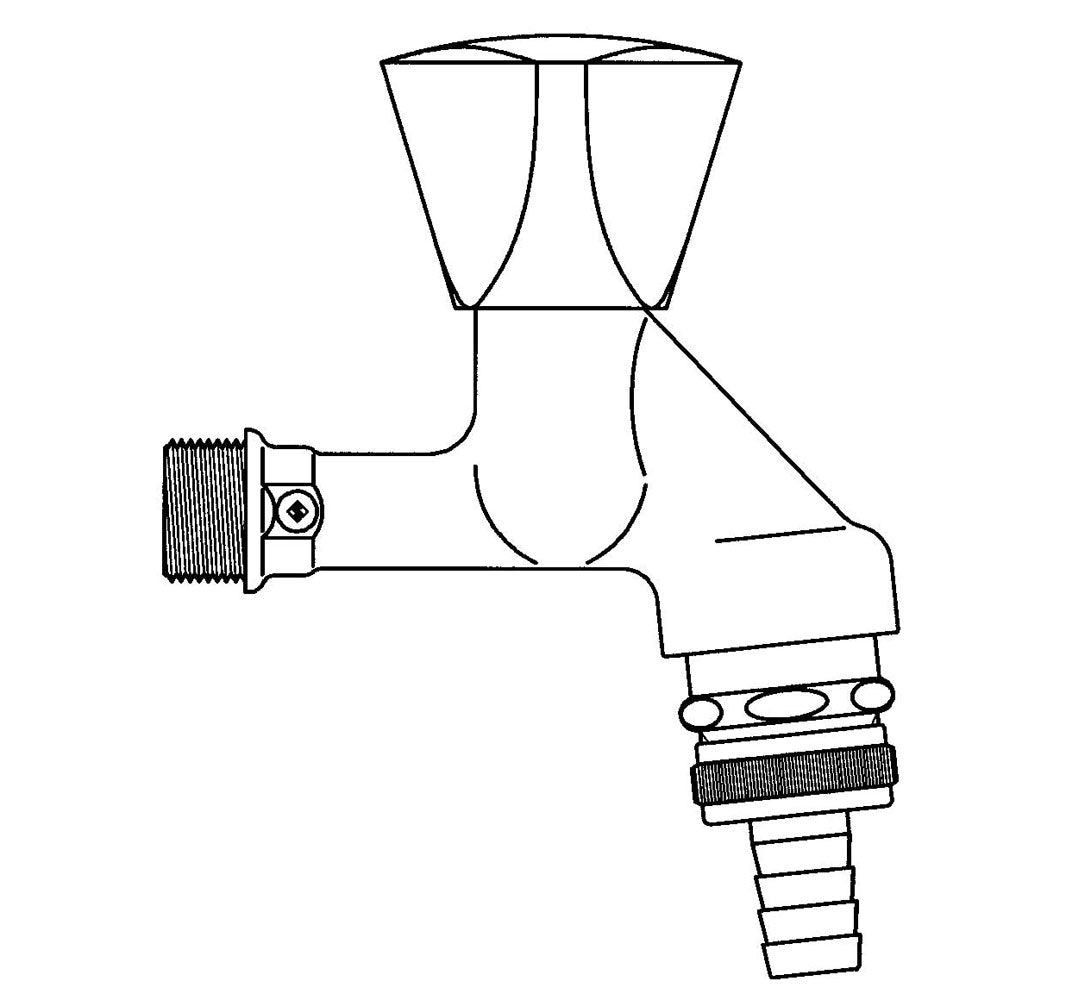 1/2" Aftapventil med krone-greb mocca