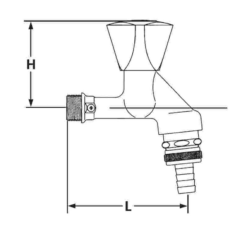 1/2" Aftapventil med krone-greb mocca