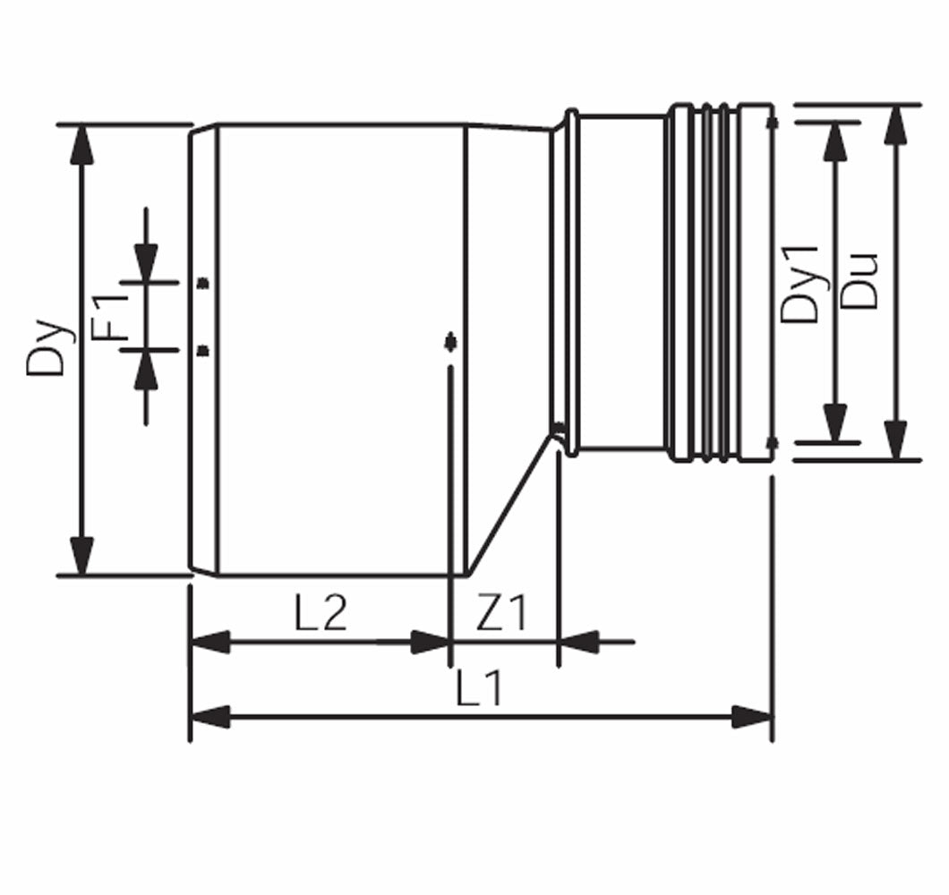 Wavin reduktion Ø110x50mm, grå PP