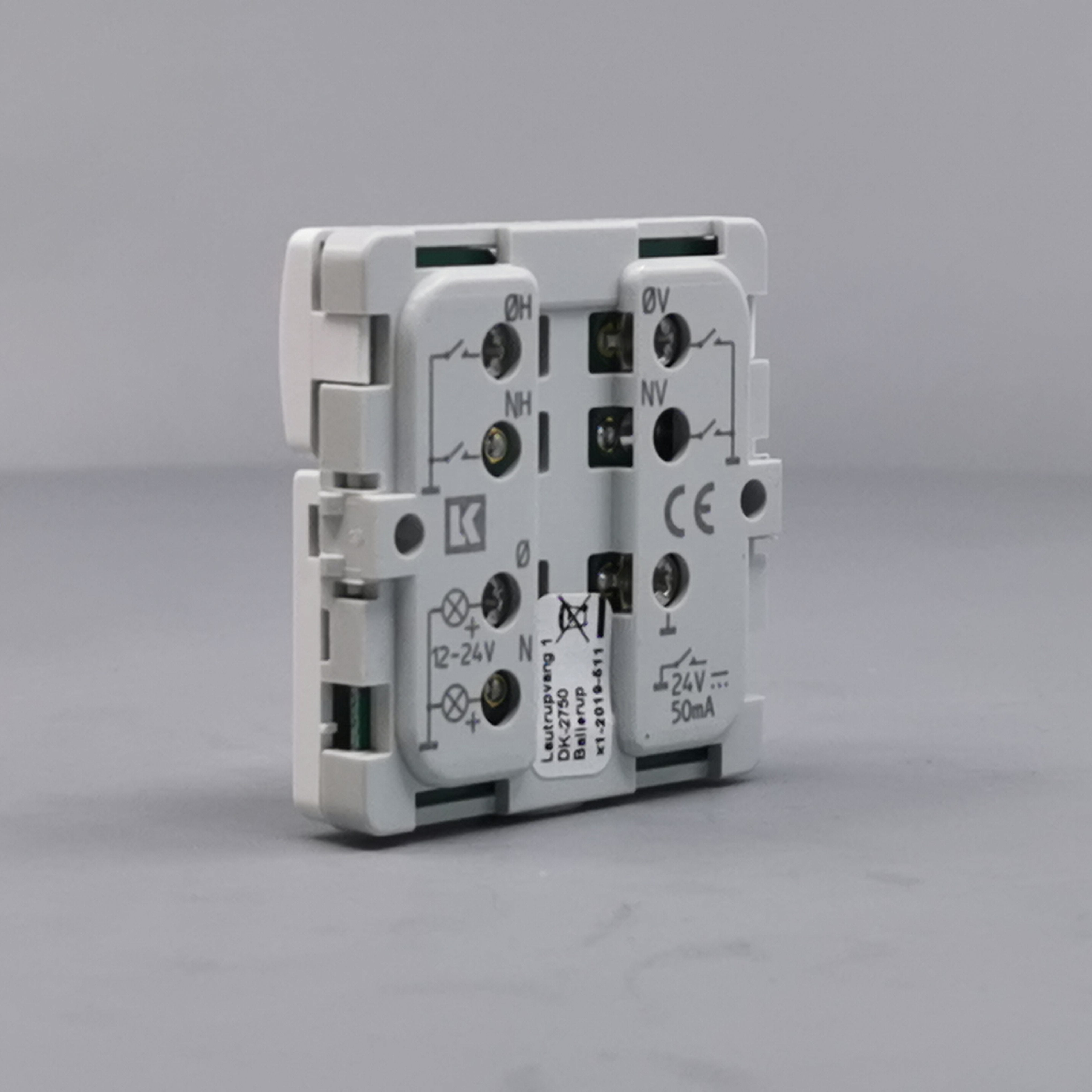 Fuga Svagstrømstryk 2 slutte og 1 lysdiode hvid