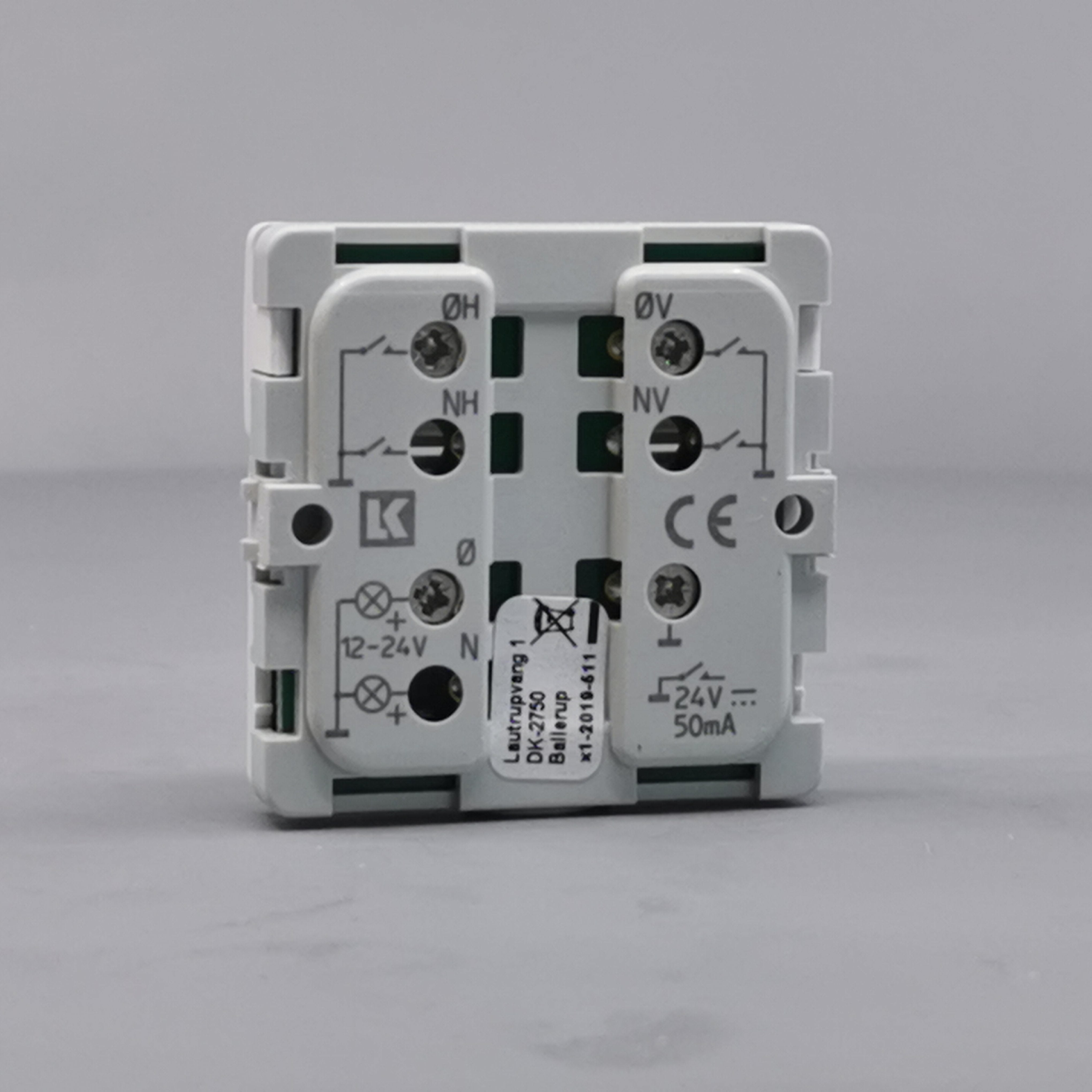 Fuga Svagstrømstryk 2 slutte og 1 lysdiode hvid