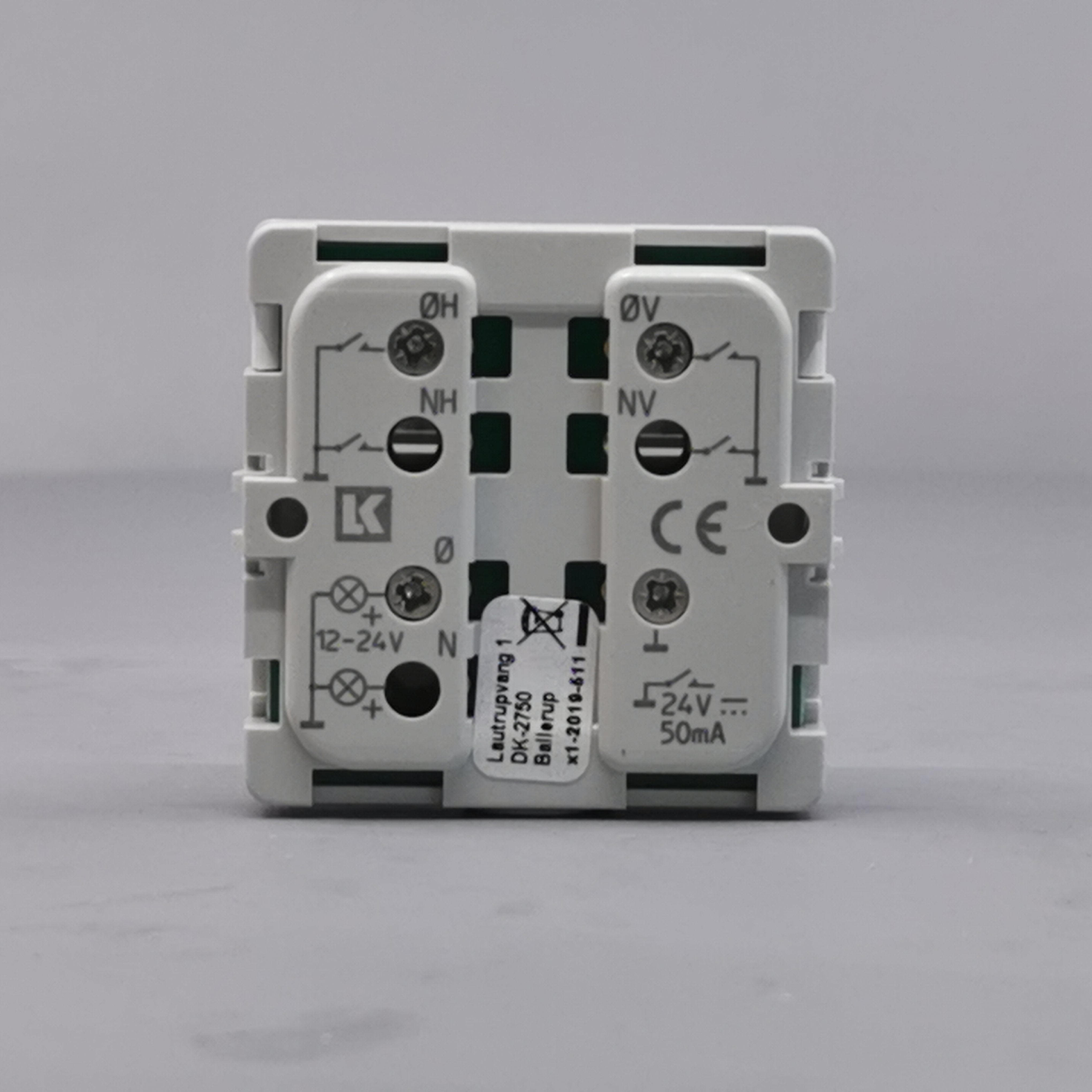 Fuga Svagstrømstryk 2 slutte og 1 lysdiode hvid