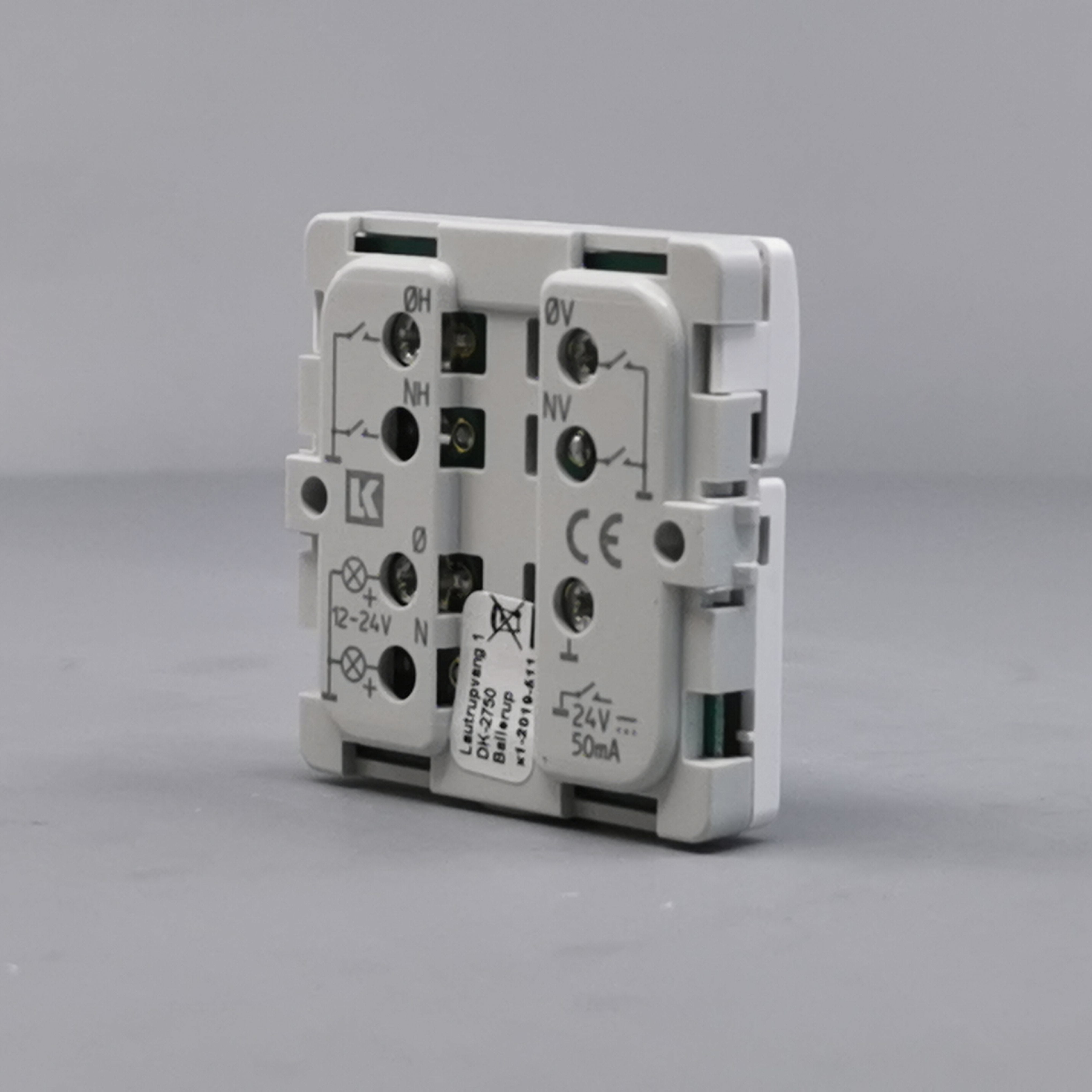 Fuga Svagstrømstryk 2 slutte og 1 lysdiode hvid