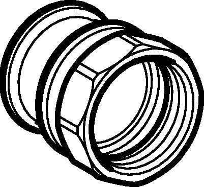 22 mm x 1" Overgang CU muffe/muffe Mapress