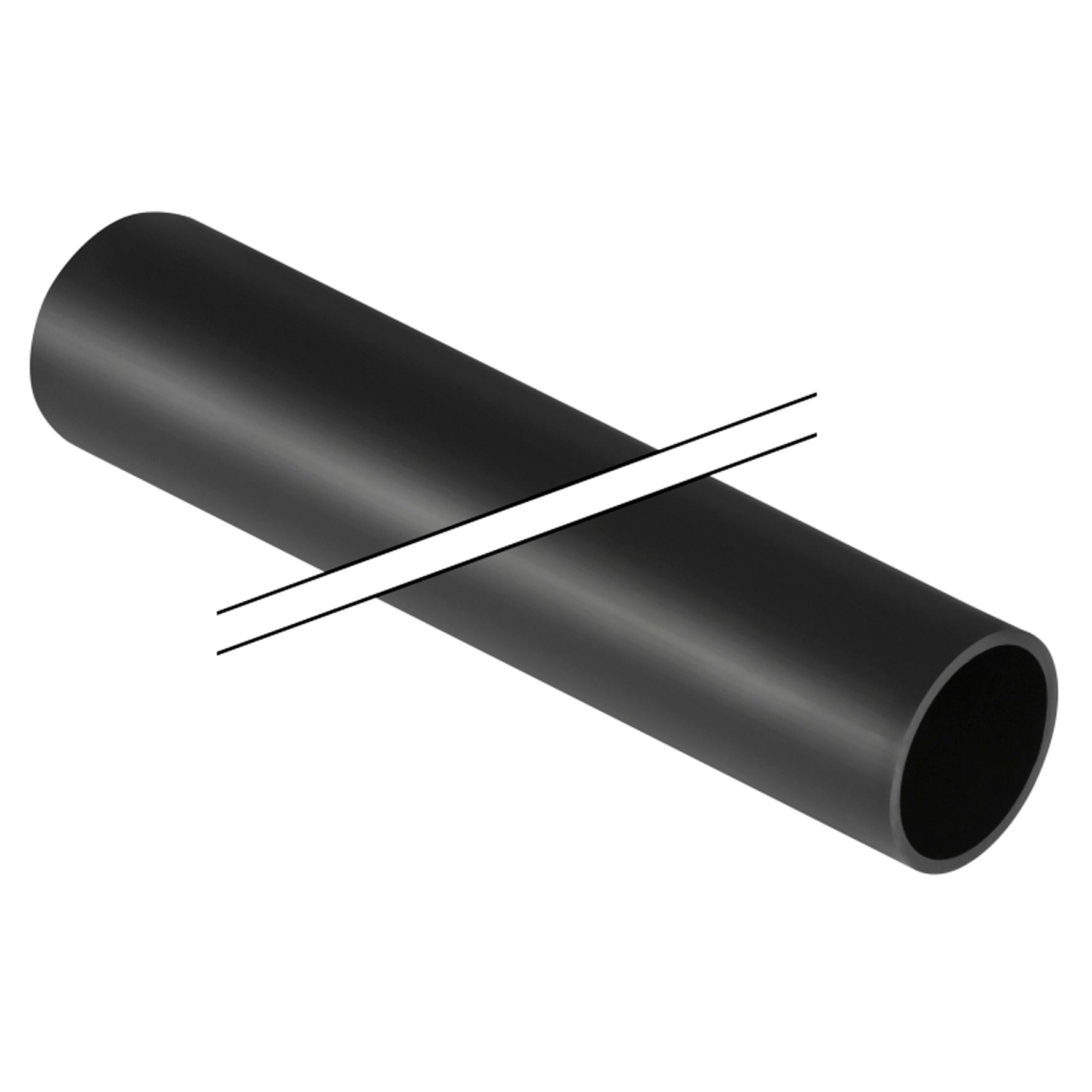 200 x 5000 mm Rør uden muffe sort PEH Geberit