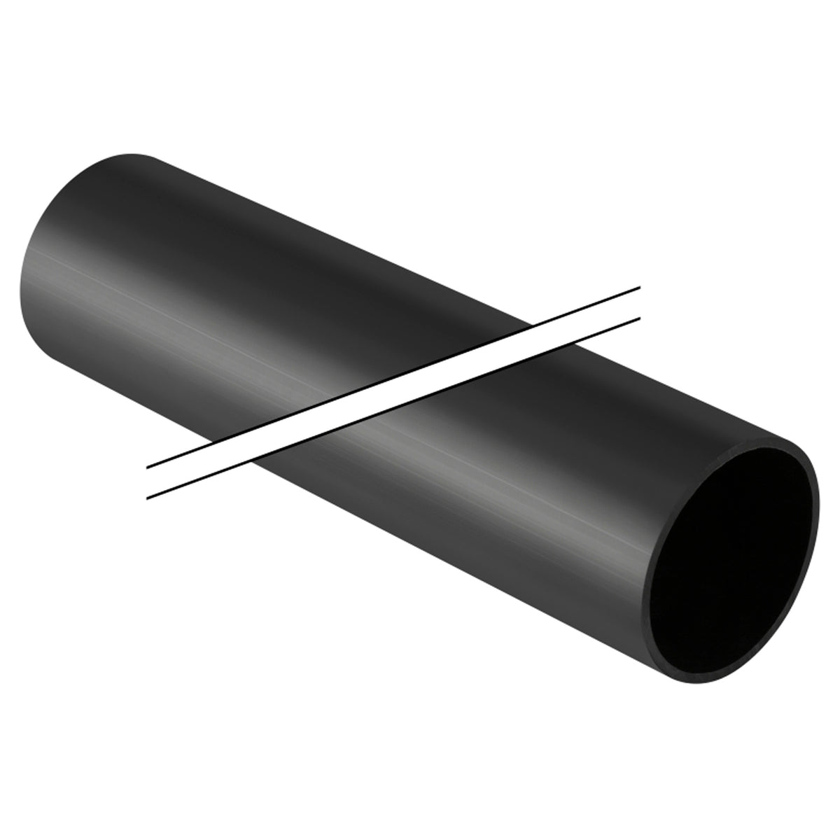 315 x 5000 mm Rør uden muffe sort PEH Geberit