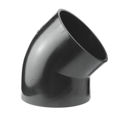 Geberit 110 mm 45° sort PEH-afløbsbøjning