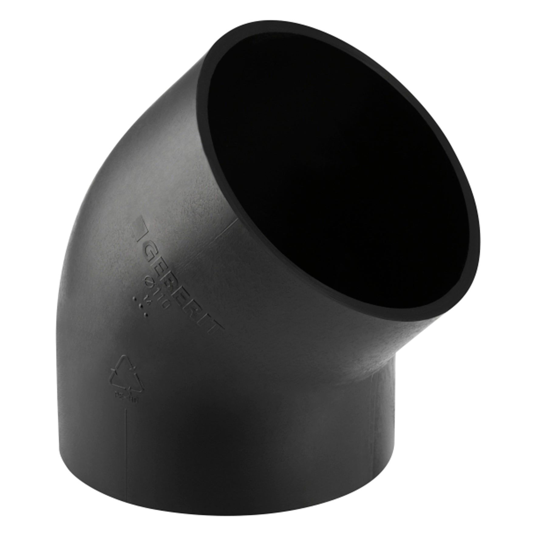 125 mm x 45° Bøjning sort PEH Geberit