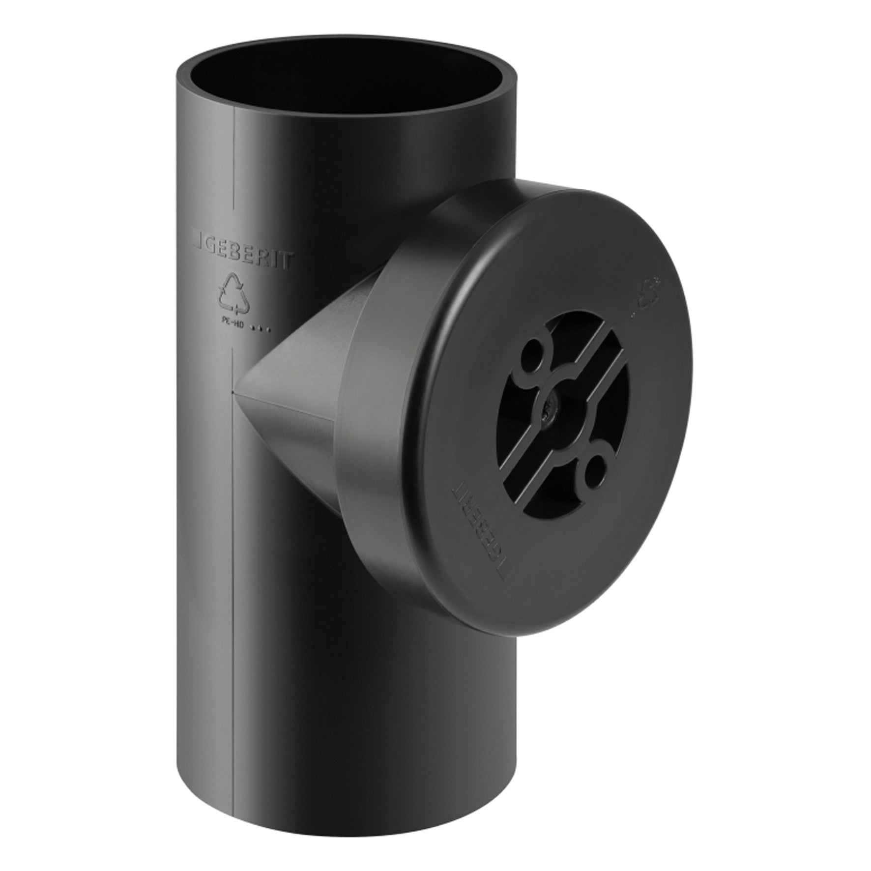 90 mm x 90° Renserør med dæksel sort PEH Geberit