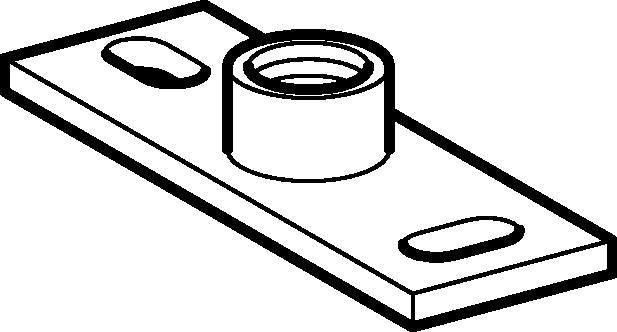 Montageflange med 1" muffe Geberit
