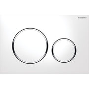 Geberit Sigma 20 betjeningsplade i hvid/krom