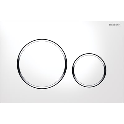 Geberit Sigma 20 betjeningsplade i hvid/krom