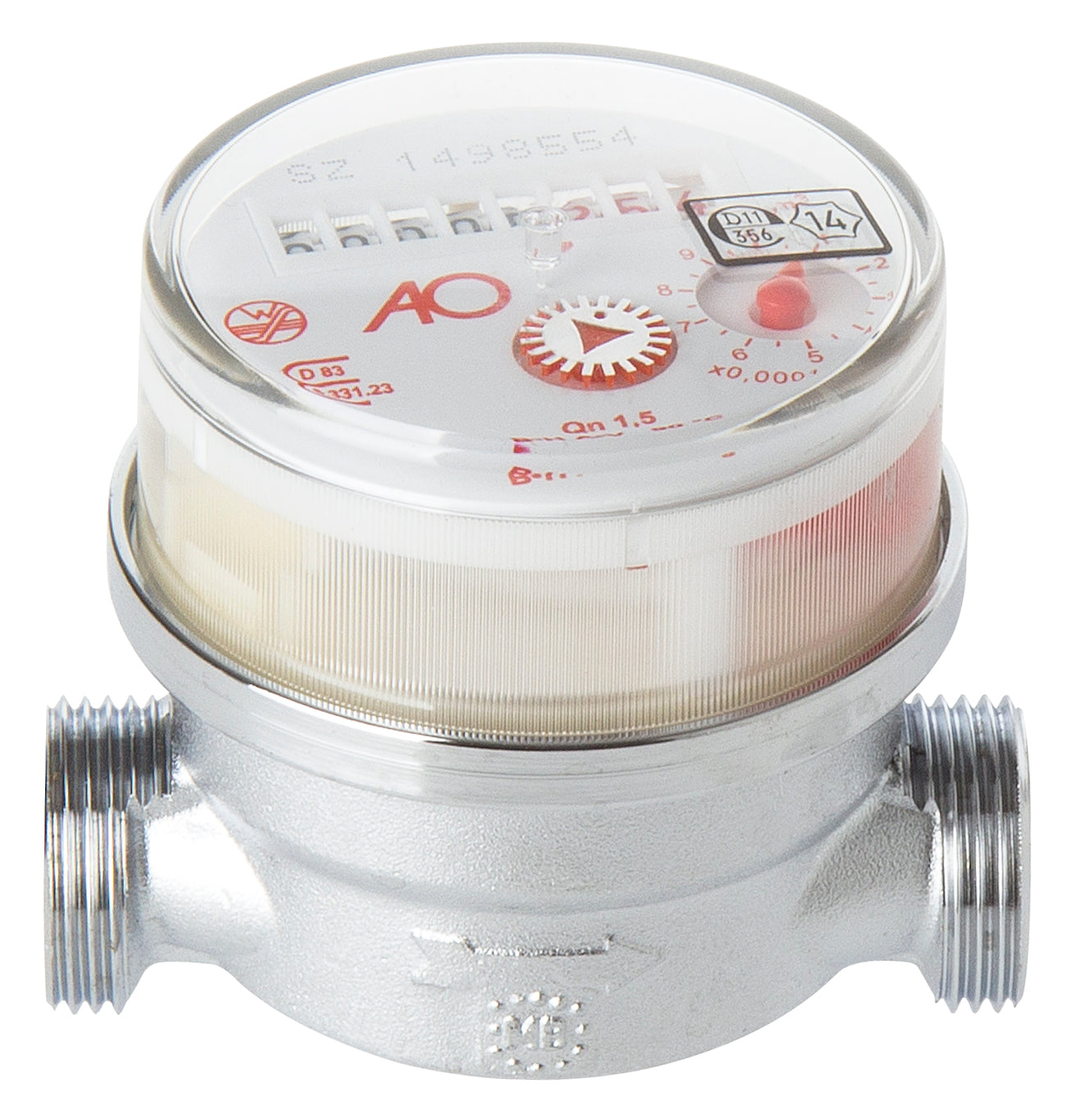 Varmtvandsmåler Qn1,5 (Q3 2,5) 110mm x 1/2", universal