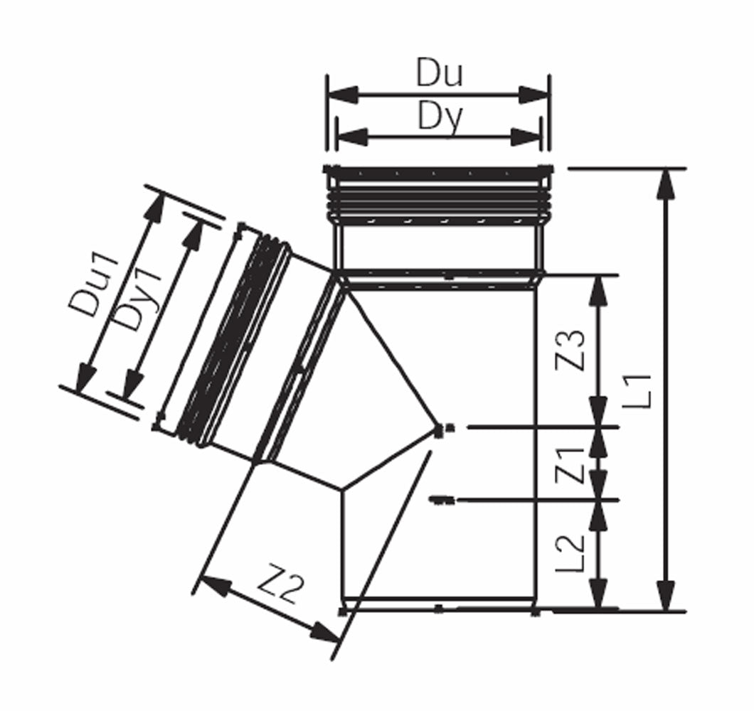 110 x 110 mm x 67° Wafix PP grenrør