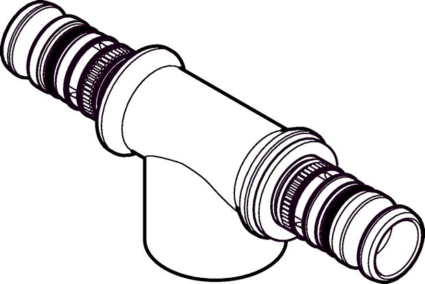 50 mm x 1" Pres T-stykke muffe Mepla