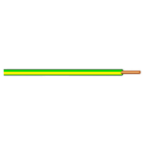 Ledning H07Z1-U 1G1,5 gul/grøn, R100, halogenfri (PVL)