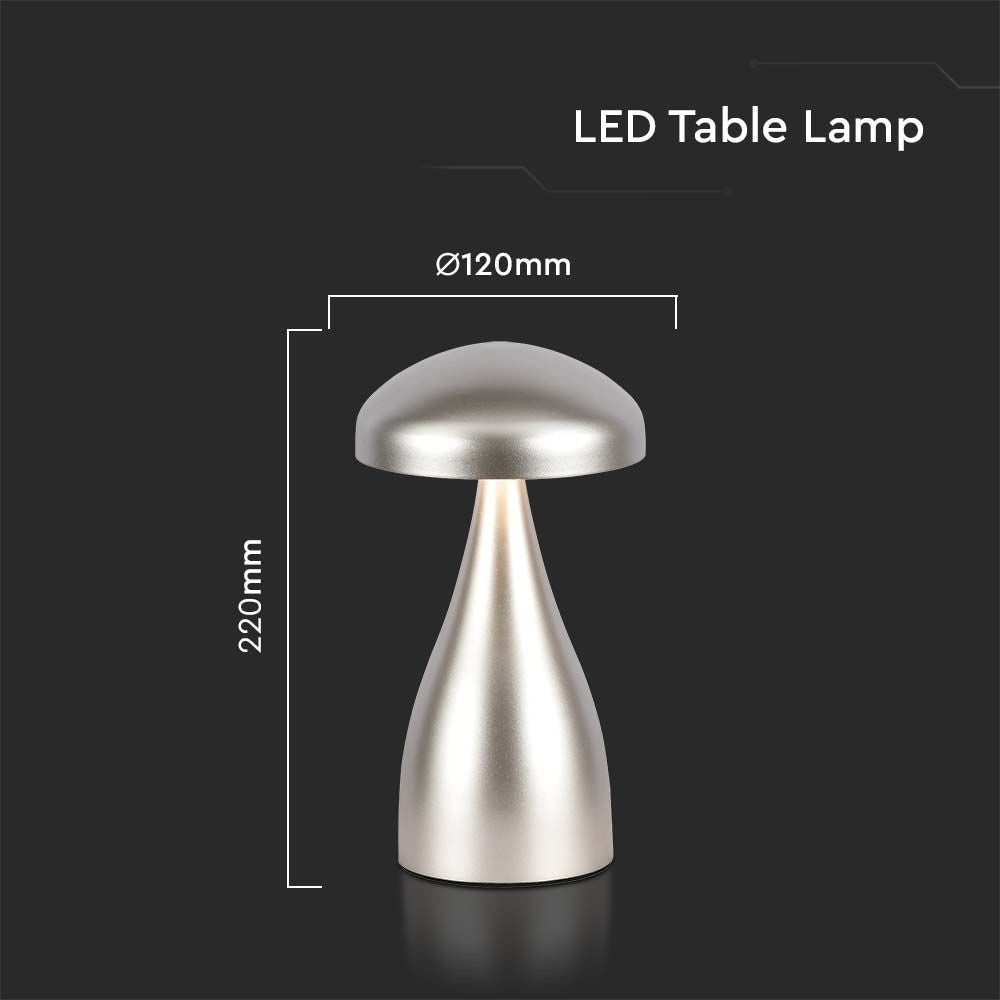 V-Tac Opladelig CCT Bordlampe - Champagne/Guld, IP20, Touch Dæmpbar, Model Mini, 1W, 55lm