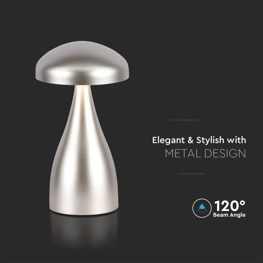 V-Tac Opladelig CCT Bordlampe - Champagne/Guld, IP20, Touch Dæmpbar, Model Mini, 1W, 55lm