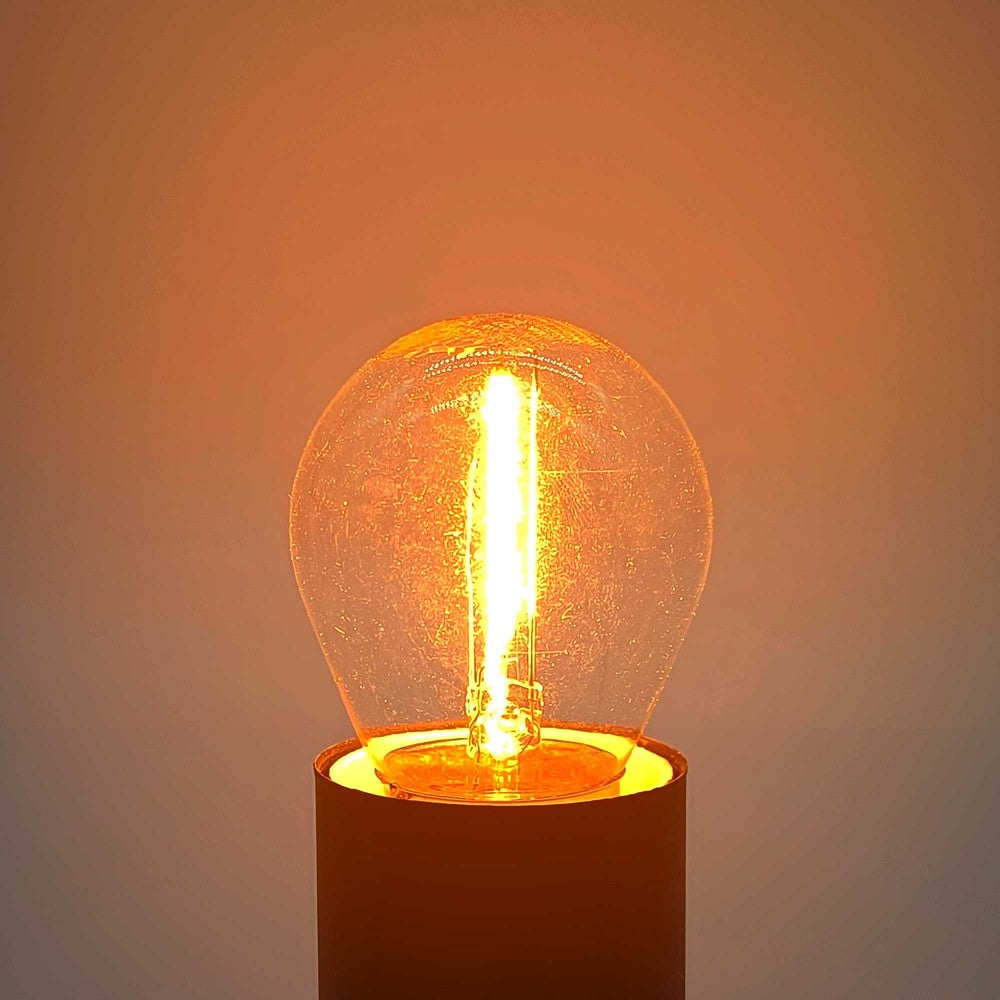 Spectrum 1W LED kronepære - G45, kultråd, ekstra varm hvid, 1800K, E27