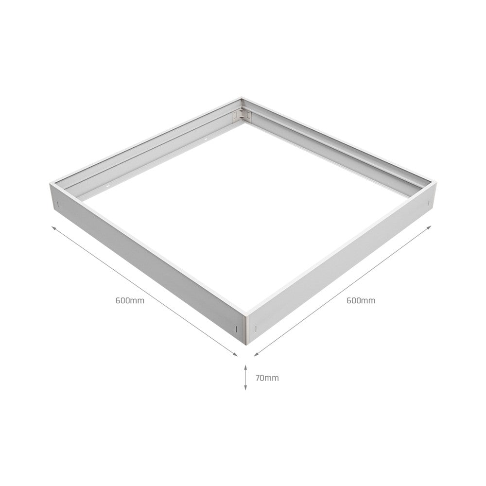 Rammesæt til 60x60 LED panel - Hurtig samling, plasthjørner, skrufri montering, hvid kant