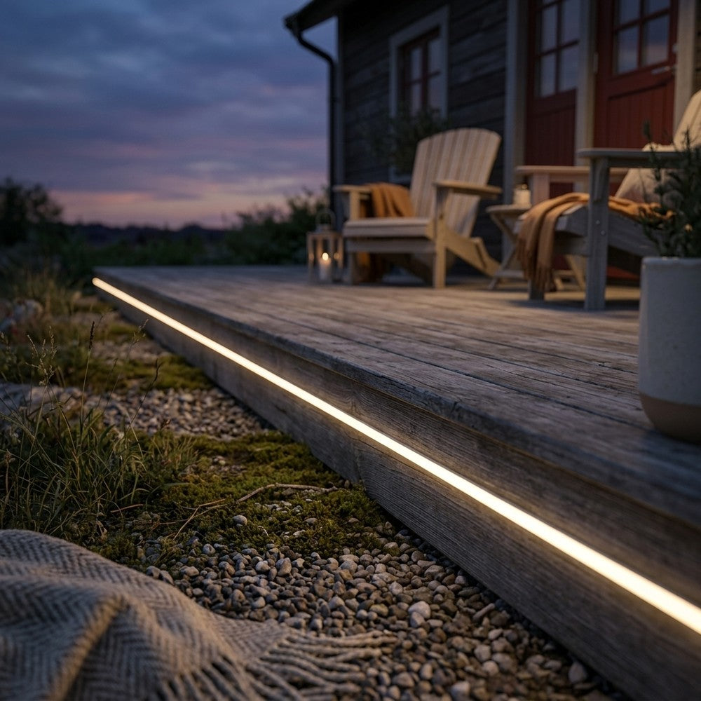 10m RGB+WW Neon fleksibel LED-stripe med 72 LED pr. meter, 24V, kan deles hver 10cm, 16W/m, IP65