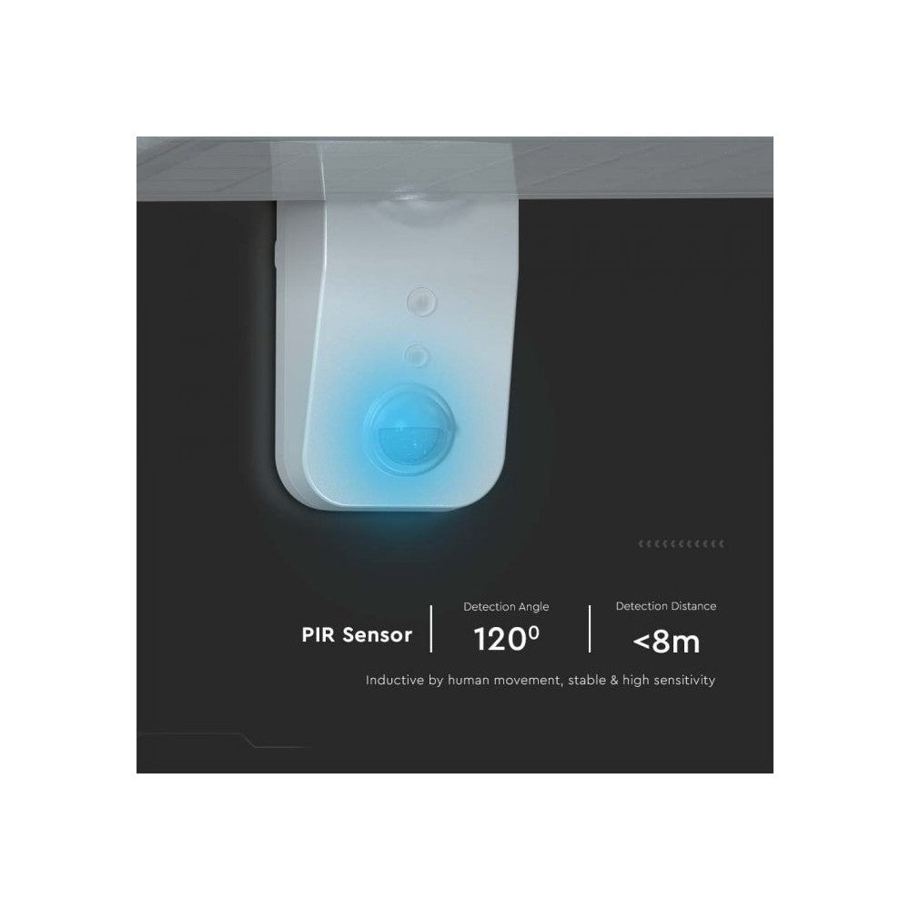 V-Tac 15W Solcelle væglampe LED - Hvid, sensor, Vandtæt, 2000lm, 3 års garanti