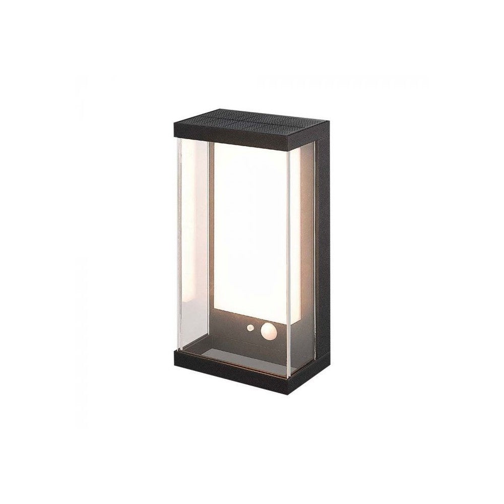 V-Tac 1W Solcelle Væglampe LED - Sort, med sensor, vejrbeskyttet IP54