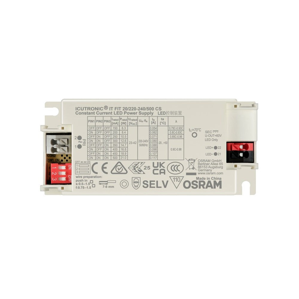Osram 21W 1-10V dæmpbar LED panel driver med 230V input