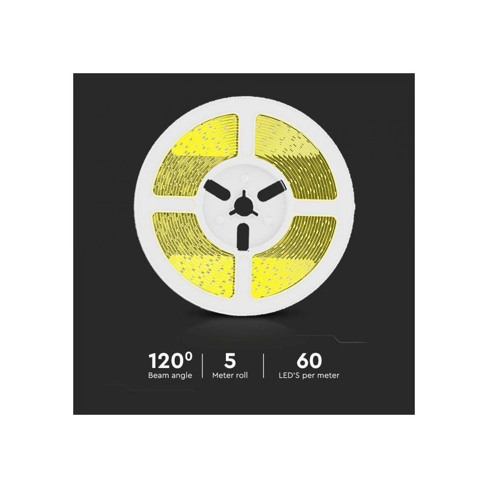 V-Tac 1.2W LED Solcelle strip - 5 meter, fjernbetjening, Vandtæt IP67